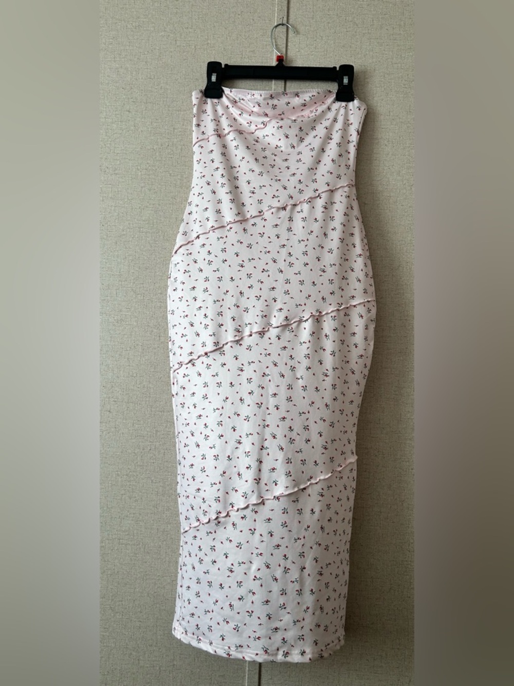 SHEIN Pink Strapless Floral Column Maxi Dress - Picture 2 of 4